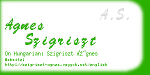 agnes szigriszt business card